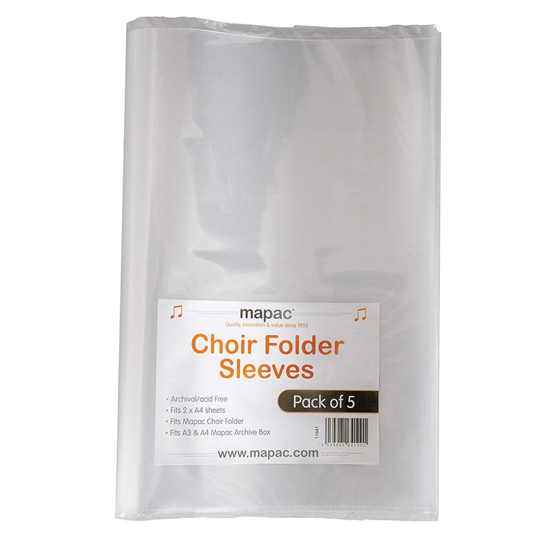 Pack Of 5 X Choir Folder Plastic Sleeves