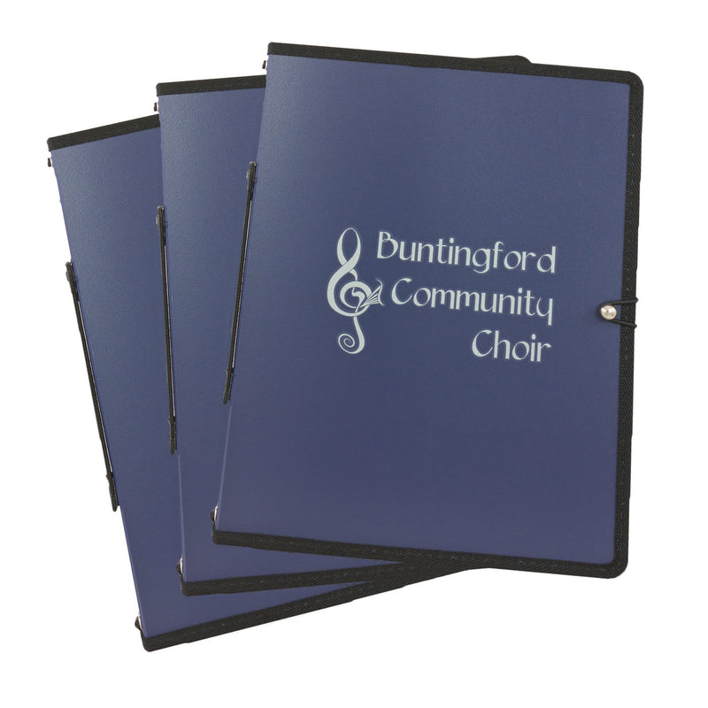 Choral music folder with custom print design - Navy blue