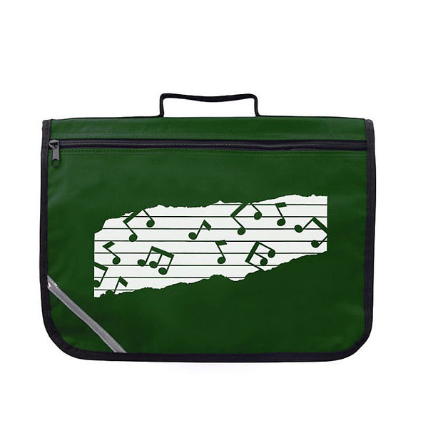 Excel music satchel with musical note design - Dark green