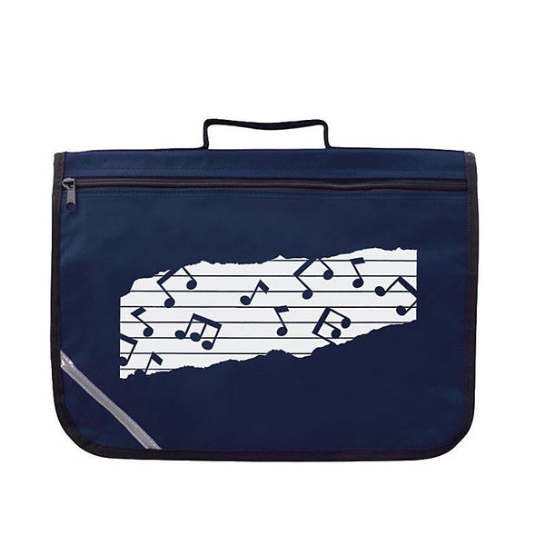 Excel music satchel with musical note design - Navy blue