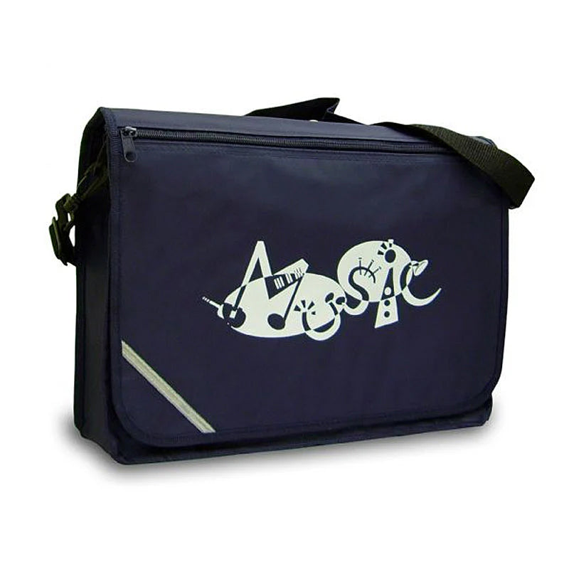 Excel music satchel with 'Music' design - Navy blue