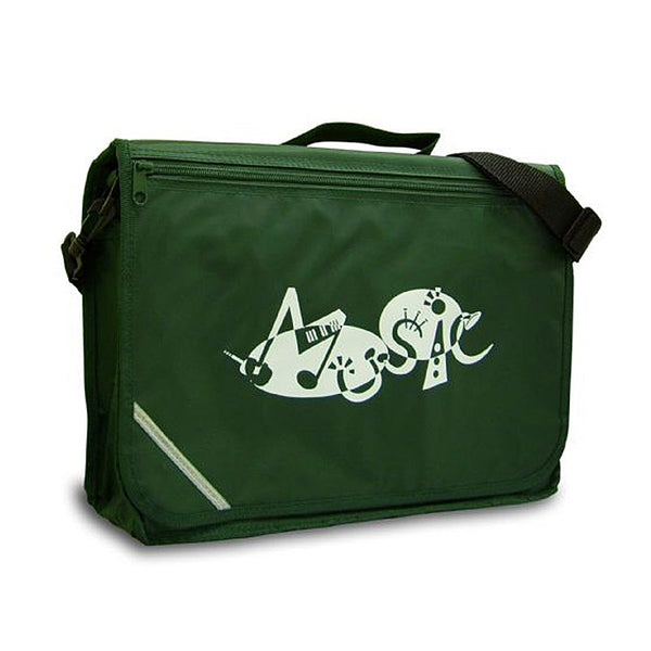 Excel music satchel with 'Music' design - Dark green