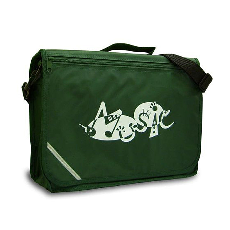 Excel music satchel with 'Music' design - Dark green