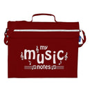 Primo music bag with 'My music notes' design - Burgundy