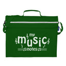 Primo music bag with 'My music notes' design - Dark green