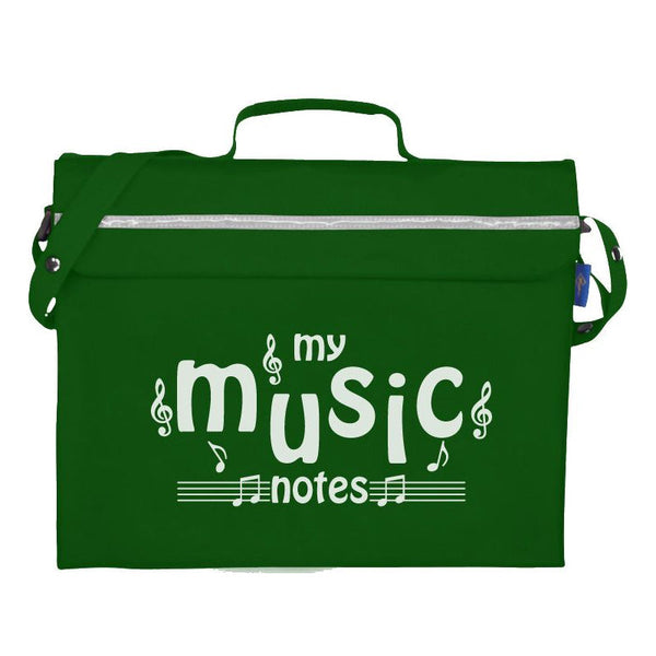Primo music bag with 'My music notes' design - Dark green
