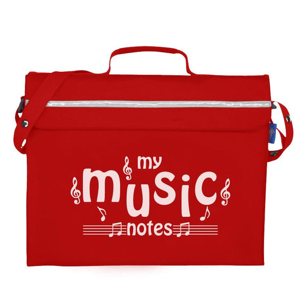 Primo music bag with 'My music notes' design - Red