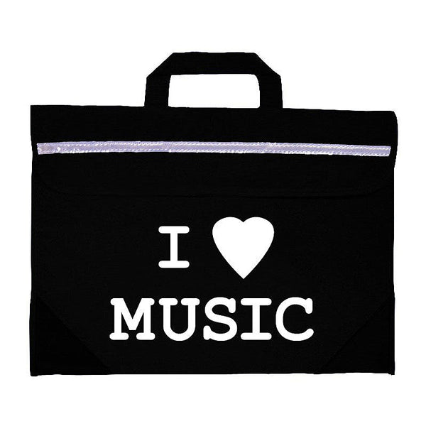 Duo music bag with 'I love music' design - Black