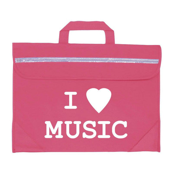 Duo music bag with 'I love music' design - Pink