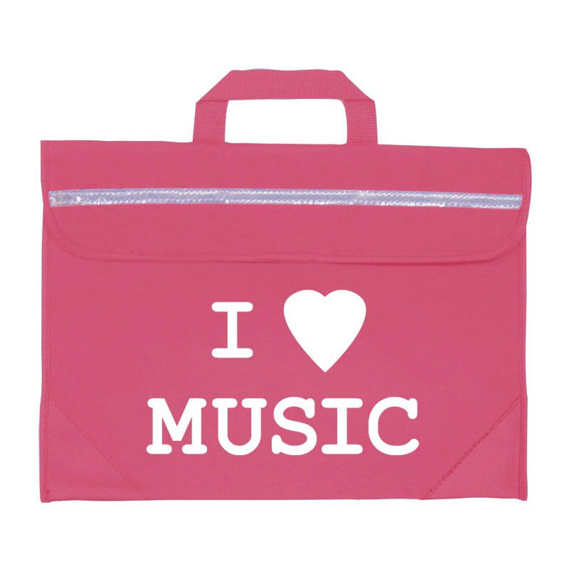 Duo music bag with 'I love music' design - Pink