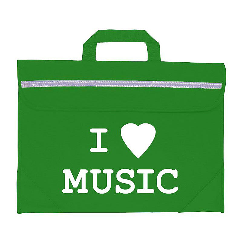 Duo music bag with 'I love music' design - Green