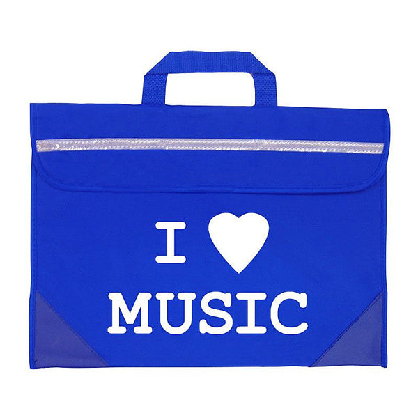 Duo music bag with 'I love music' design - Royal blue