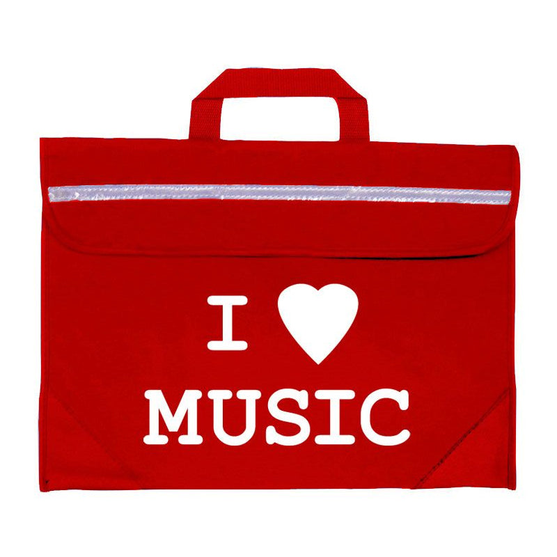 Duo music bag with 'I love music' design - Red