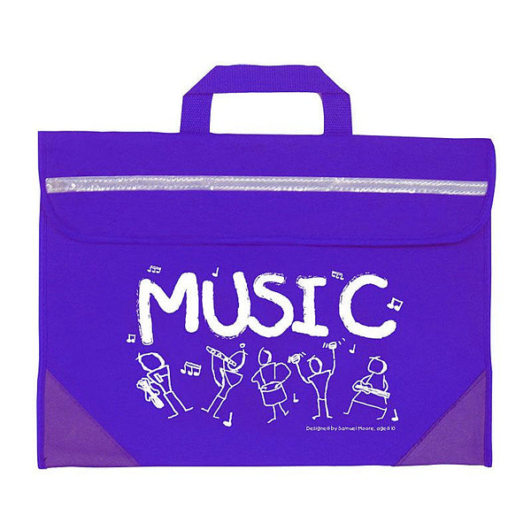 Duo music bag with Sam Moore 'Music' design - Purple