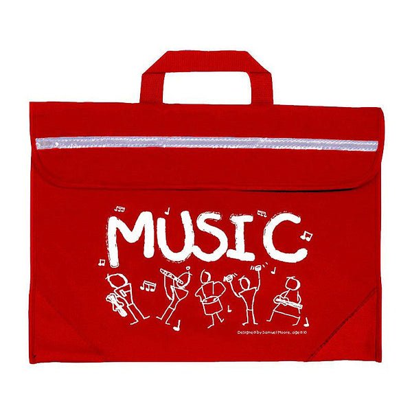 Duo music bag with Sam Moore 'Music' design - Red
