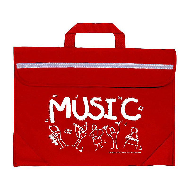 Duo music bag with Sam Moore 'Music' design - Red