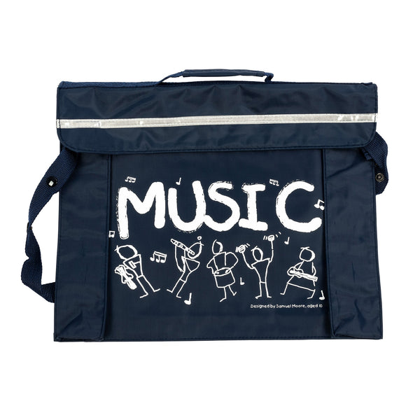 Primo music bag with Sam Moore 'Music' design - Navy blue