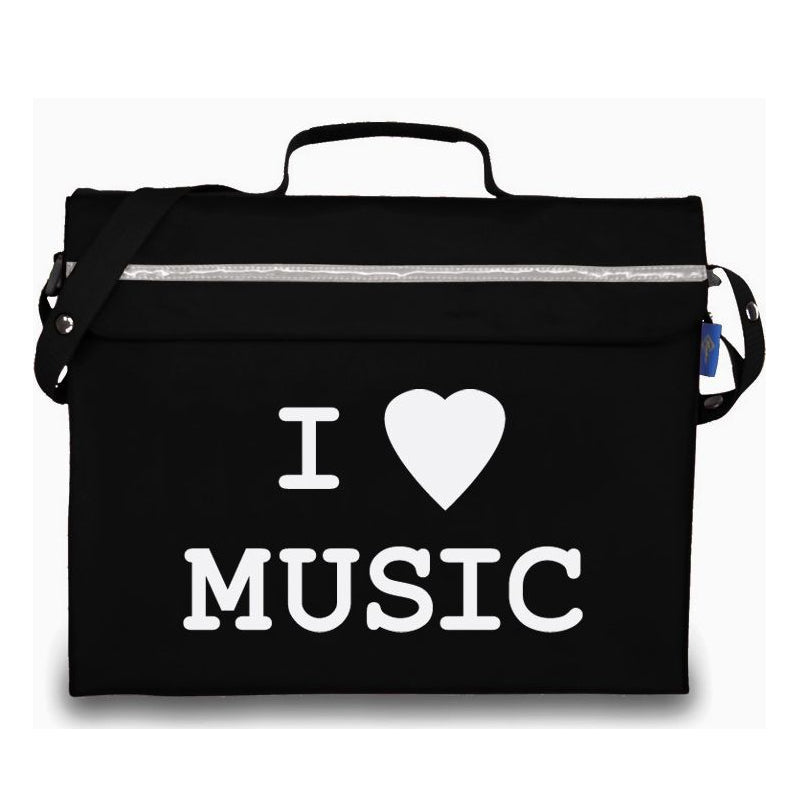 Primo music bag with 'I love music' design - Black