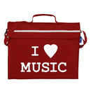 Primo music bag with 'I love music' design - Burgundy