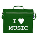 Primo music bag with 'I love music' design - Dark green