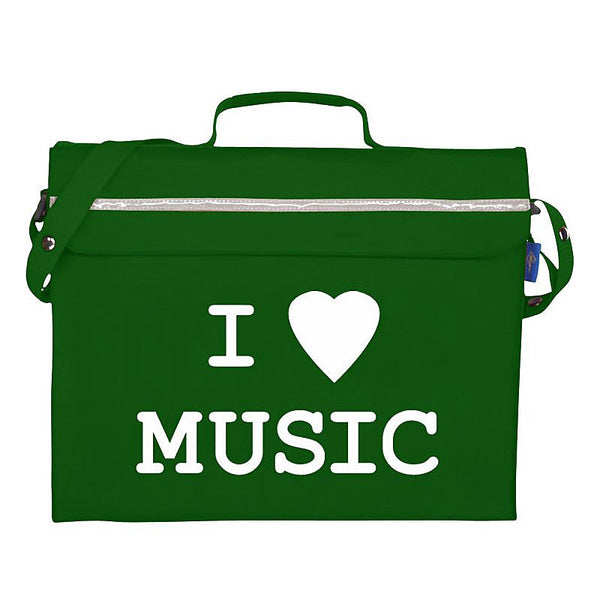 Primo music bag with 'I love music' design - Dark green