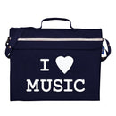 Primo music bag with 'I love music' design - Navy blue