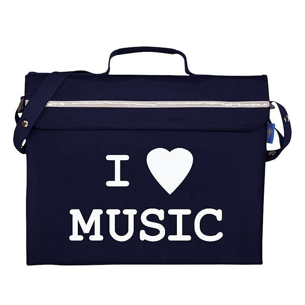 Primo music bag with 'I love music' design - Navy blue