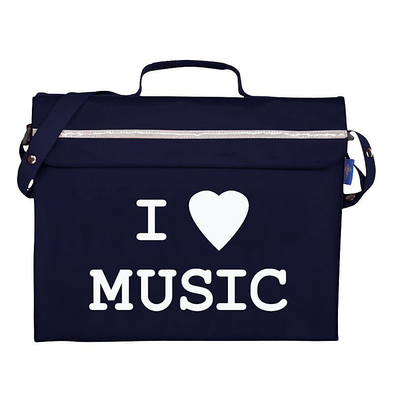 Primo music bag with 'I love music' design - Navy blue