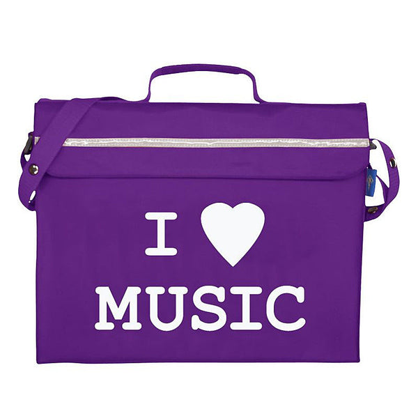 Primo music bag with 'I love music' design - Purple