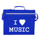 Primo music bag with 'I love music' design - Royal blue