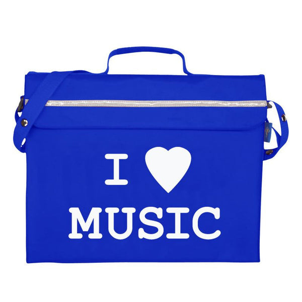 Primo music bag with 'I love music' design - Royal blue