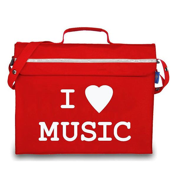 Primo music bag with 'I love music' design - Red