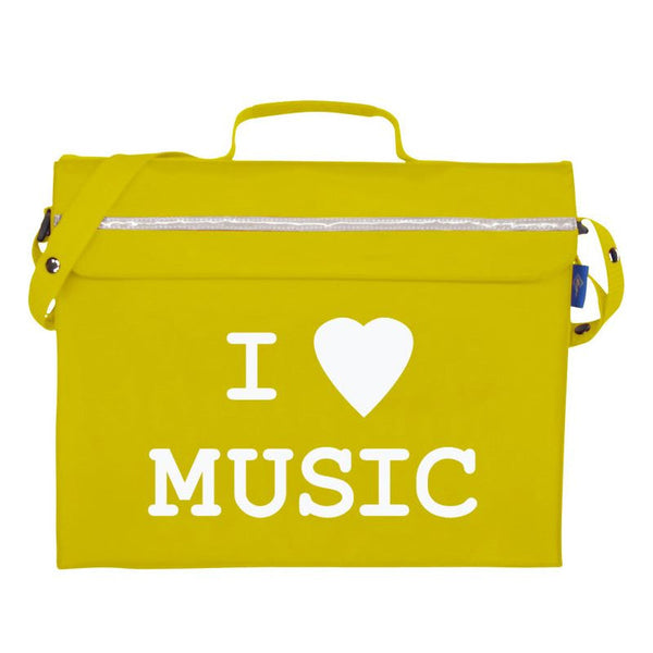 Primo music bag with 'I love music' design - Yellow