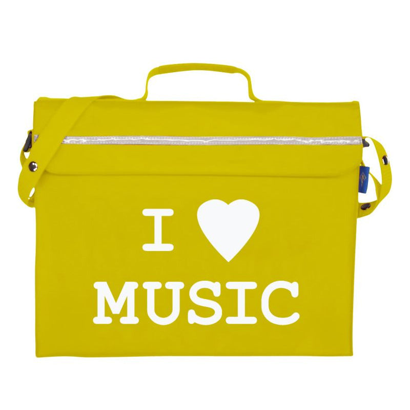Primo music bag with 'I love music' design - Yellow