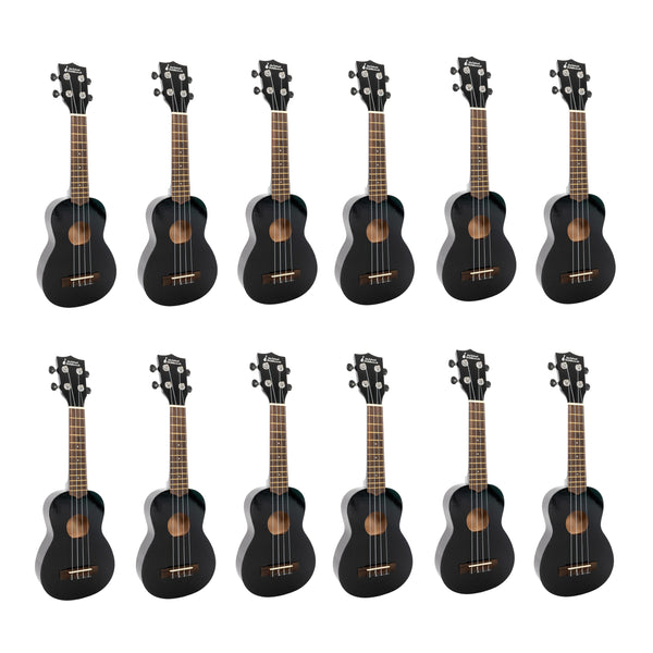 My School Ukulele soprano ukes carton of 12 - Black