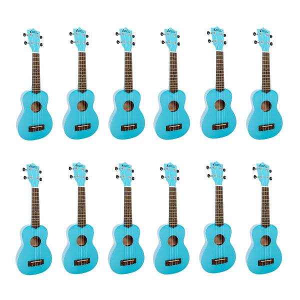 My School Ukulele soprano ukes carton of 12 - Light blue
