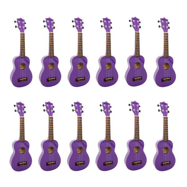 My School Ukulele soprano ukes carton of 12 - Purple