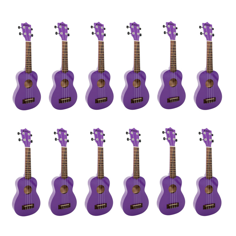 My School Ukulele soprano ukes carton of 12 - Purple