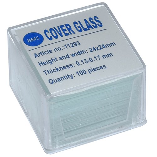 Microscope cover slips No 0 24x24mm (Pack 100)