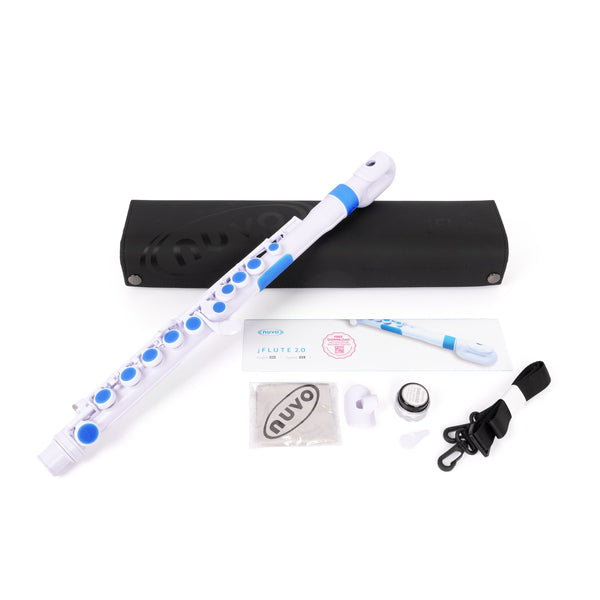 Nuvo N220 jFlute outfit - White with blue trim