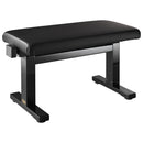 Hydraulic height adjustable piano stool - Satin black, with real leather top