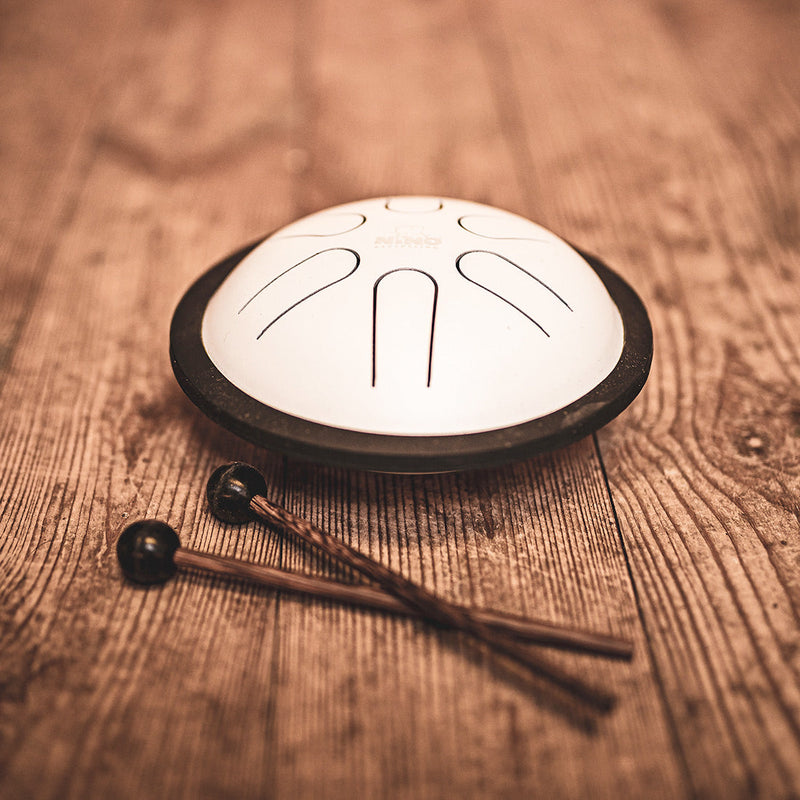 NINO Percussion Mini Melody Steel Tongue Drum - White