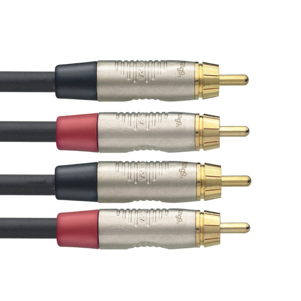 Stagg 2 x phono to 2 x phono twin cable - 3m