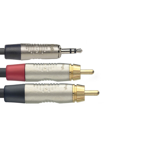 Stagg stereo mini jack to 2 x phono cable - 3m