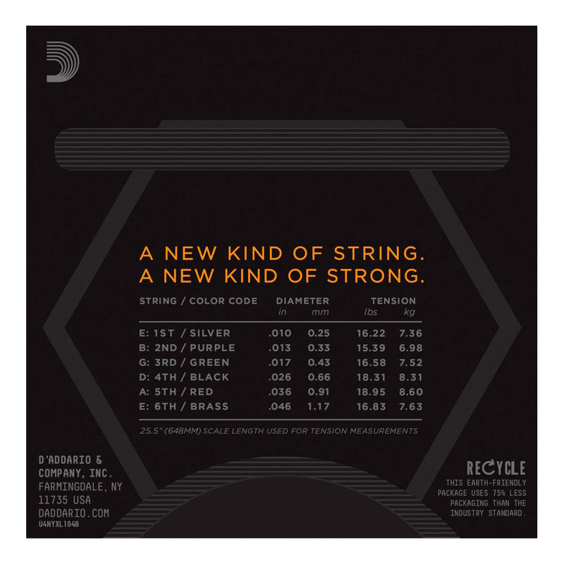 D'Addario Nyxl Reg Light Nickel Wound Electric Guitar Strings 10-46