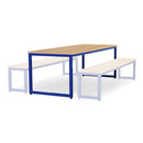 Monarch dining table with oak top - Blue / A1