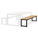 Monarch dining bench with oak top - Dark grey