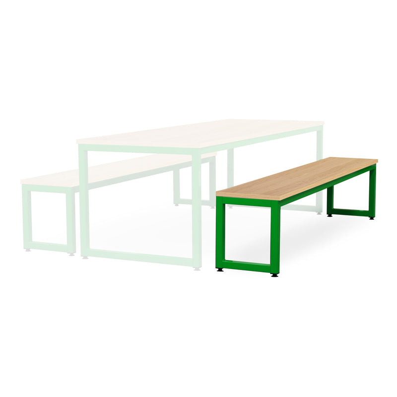 Monarch dining bench with oak top - Apple green