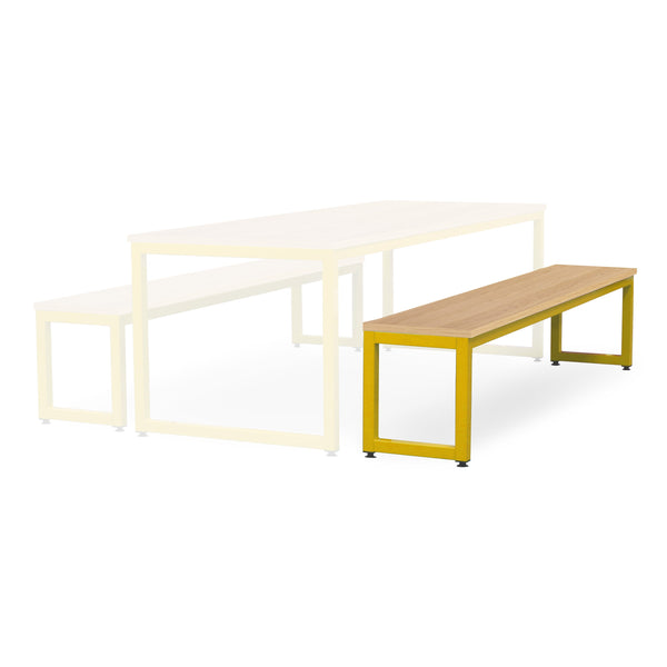 Monarch dining bench with oak top - Yellow