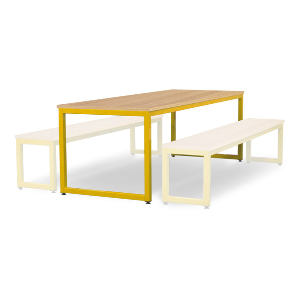 Monarch dining table with oak top - Yellow / A1